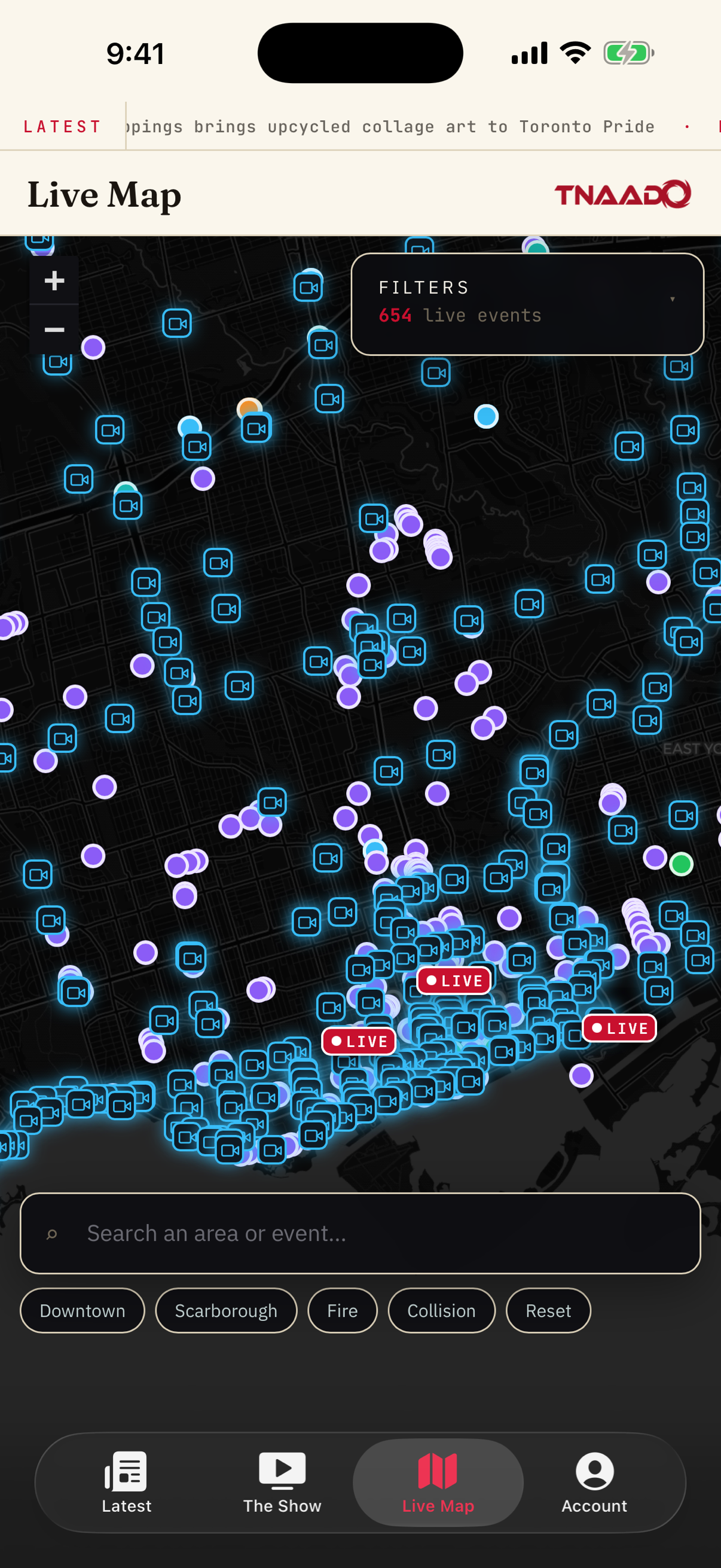 The Dispatch live map of Toronto